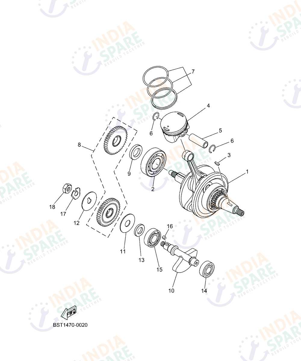 YAMAHA BST3 FZS V4 Series CRANKSHAFT & PISTON